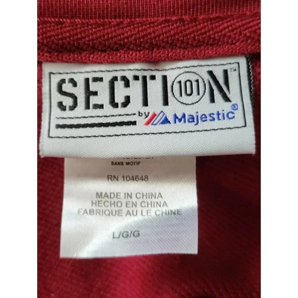 Majestic Section 101 Arkansas Razerbacks zip up Track Jacket red size L - Picture 8 of 9